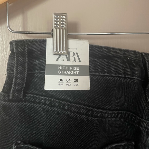 NWT ZARA High Rise Straight Leg Jeans - Picture 8 of 10